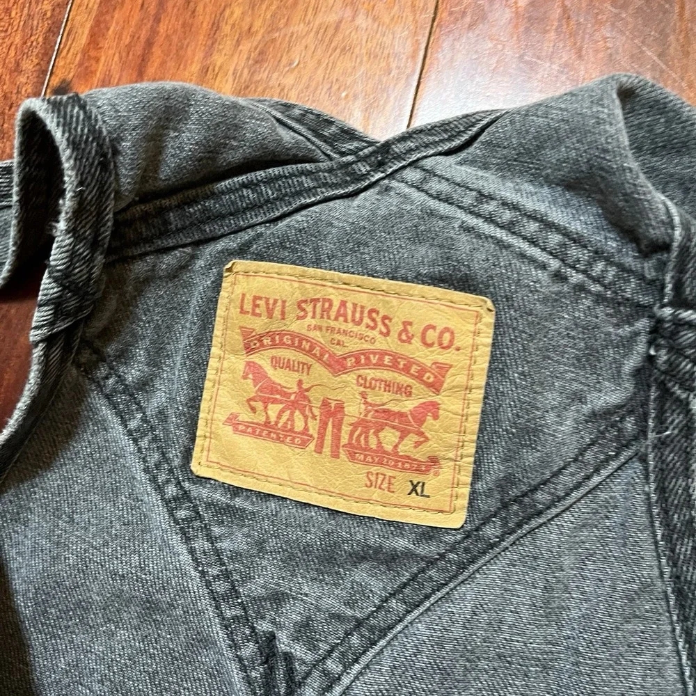 Levis Denim Bib Overalls Adult XL Extra Large 48x30 Workwear Gray 79107-0006